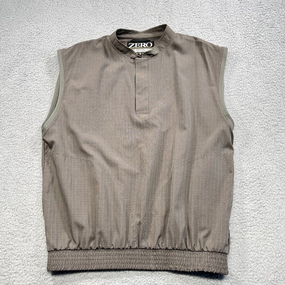 Zero Restriction Golf Vest Men Medium Plaid Pullover Wind‎ Water Repellent USA